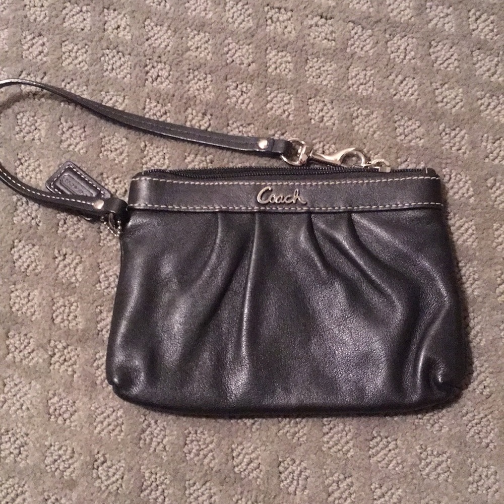 Coach black wristlet